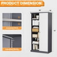 thumbnail image 3 of STANI Metal Storage Cabinet, 72" Garage Cabinets with Locking Door and Adjustable Shelves, Steel Classic Tool Storage Cabinet for Home, Warehouse, Office, Garage, 3 of 12