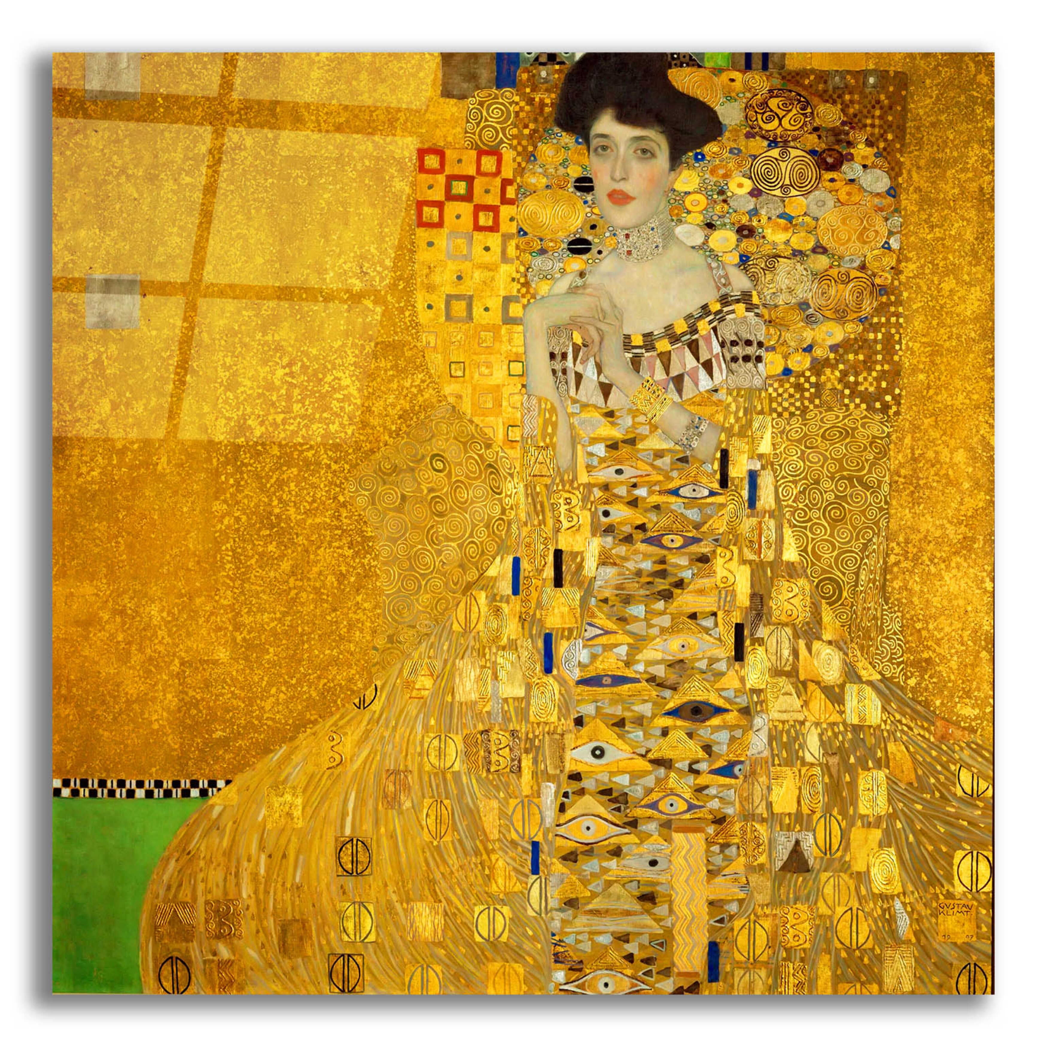 ADELE BLOCH BY GUSTOV KLIMT OIL PAINT PRINT ON FRAMED CANVAS WALL ART DECOR 
