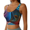 thumbnail image 2 of Easygdp Vibrant Fluid Motion Art Seamless Sports Bra for Women, High Impact Yoga Exercise Athletic Bras - Available in Various Sizes-XX-Large, 2 of 8