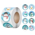 thumbnail image 4 of 1000 Pcs Merry Christmas Stickers Roll 1 Round Christmas Tags Stickers Snowman Bell Christmas Stickers Self Adhesive Xmas Decorative Envelope Seals Stickers for Card, 4 of 8