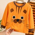 thumbnail image 5 of TOWED22 Toddler Newborn Boy Clothes 2Pcs Long Sleeve Print Cotton Pullover Top Elastic Waist Pants Fall Winter Outfits(Orange,5-6 Y), 5 of 5