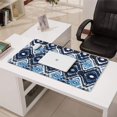 thumbnail image 3 of Long Mouse Pads for Desk,Blue Geometric Pattern Desk Mats on Top Of Desks, Desk Mouse Pad Extra Large with 3mm Non-Slip Base and Stitched Edge for Gaming,Office,Work,Home 31.5"x15.7", 3 of 6