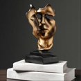 thumbnail image 5 of Sculpture Home Decor Mask Gold Statue Face Modern Resin Figures for Decoration Desk Office Table Couple Mask Crafts, 5 of 5