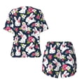 thumbnail image 6 of Rocae Rabbit And Rose for Two Piece Sleepwear Pajamas Sets for Women Soft Short-Sleeved Pjs with Lounge Shorts 3X-Large, 6 of 9