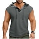 thumbnail image 2 of Ceisia Men's Loose Sleeveless Hooded Athletic Tank Top Breathable Quick Dry Workout Shirt Gray L Gifts, 2 of 8