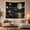 Dark Water Moon, variant on Moonlit Water with Cherry Blossoms and Ribbon, Dreamy Celestial for Nature Lovers, Maximalist Wall Art, Housewarming Gift Tapestry Wall Hanging for Bedroom and Living Room