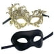 thumbnail image 4 of 2 máscaras de disfraces para mujeres y hombres, máscara cómoda para baile de graduación, máscara de Mardi Gras para festivales de vacaciones, noche, dorado y negro Salvador Vestuario de vestuario, 4 of 9