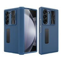 Dteck for Samsung Galaxy Z Fold 6 Case with Hinge Protection & Built-in Sliding Camera Cover,Full Body Case with Built-in Screen Protector,Sturdy Shockproof Stand Phone Case for Samsung Z Fold6,Blue