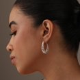 thumbnail image 3 of LeCalla 925 Sterling Silver Hypoallergenic Filigree Hoop Earrings, 32MM (Women's), 3 of 10