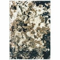 thumbnail image 1 of homeroots home decor 384238 3' x 6' Ivory Navy Abstract Marble Indoor Area Rug, 1 of 1