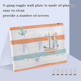 thumbnail image 3 of Yayeee Toggle Light Switch Wall Plate 2-Gang 4.56"x4.48" Decorative Outlet Cover, Orange Nautical Pattern, 3 of 7
