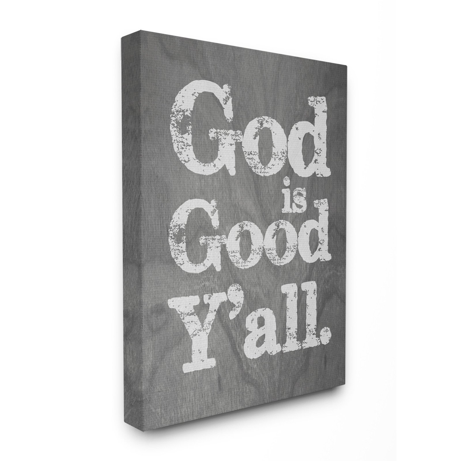 the stupell home decor collection god is good yall grey wood texture typography framed giclee texturized art, 11 x 1.5 x 14
