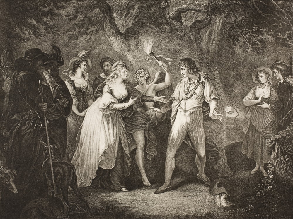 As You Like ItAct V Scene Iv The Forest Duke Senior Amiens Jaques Orlando Silvius Oliver Touch Stone Audrey Phebe Rosalind Celia And Hymen From The Boydell Shakespeare Gallery Published Late 19Th Cent