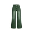 thumbnail image 7 of RYDCOT Women's Wide Leg Jeans High Waisted Stretchy Straight Leg Jeans Trendy Seamed Front Loose Denim Pants Army Green, 7 of 7