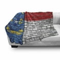 thumbnail image 3 of American Soft Flannel Fleece Throw Blanket, Flag of the State of North Carolina on a Brick Wall Urban Image, Cozy Plush for Indoor and Outdoor Use, 50" x 70", Red Pale Grey Azure Blue, by Ambesonne, 3 of 6