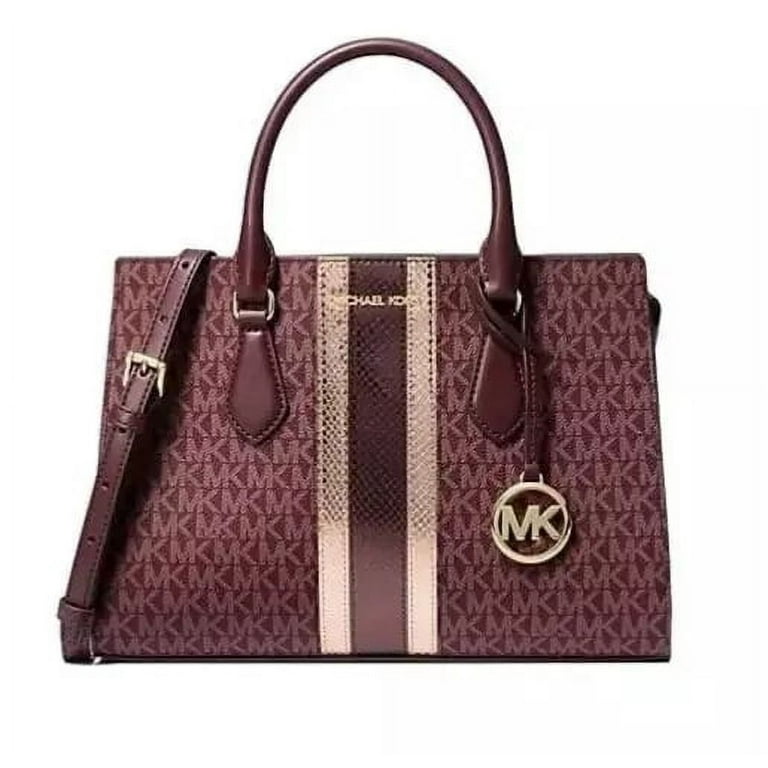 【新品未使用】BODILE MELINDA/DUSK MAHOGANY S/M Michael Kors Sheila Medium Satchel, Signature Logo Canvas