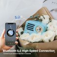 thumbnail image 5 of Muzen Altavoz Bluetooth portátil, OTR Metal Retro pequeño altavoz inalámbrico, radio FM con antena AUX, más de 10 horas de reproducción larga, audio estéreo de alta fidelidad con maleta, decoración de, 5 of 5