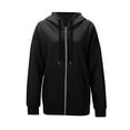 thumbnail image 3 of WTOBBY Women's Sports Hoodie Jacket Long Sleeve Zip Up Fleece Pullover Casual Athletic Outerwear with Front Pockets Performance Fabric Lightweight for Gym Running,Black XL, 3 of 4