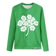 thumbnail image 4 of Women's St. Patrick's Day Shirts Cute Shamrock Heart Printed Irish Tee Shirt Casual Long Sleeve Crew Neck Tops (L, Green-8), 4 of 4