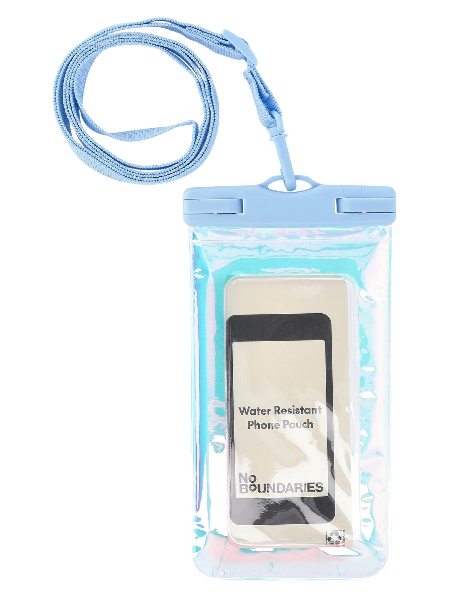 No Boundaries Women's Beach Water Resistant Phone Pouch, Holographic