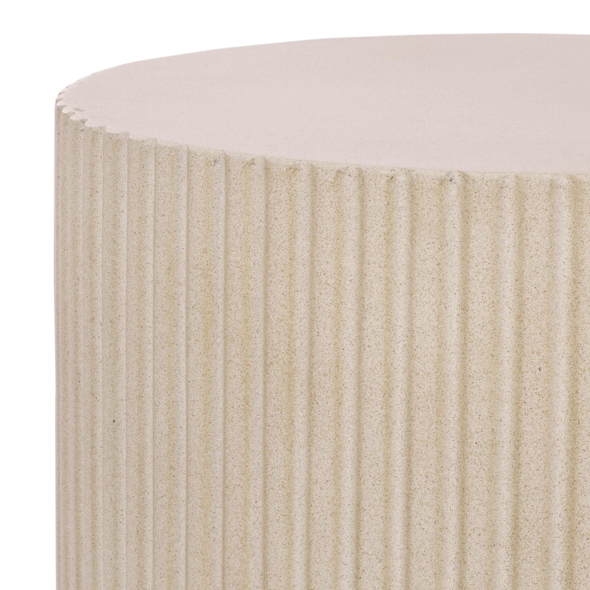 Safavieh Napa Outdoor Modern Cement Round End Table, Sandy Beige