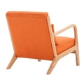 thumbnail image 6 of Zimtown Modern Arm Chair Mid-Century Upholstered Accent Chair Fabric Wood Frame Lazy Sofa Chair Comfy Leisure Couch with Free Pillow, 6 of 12