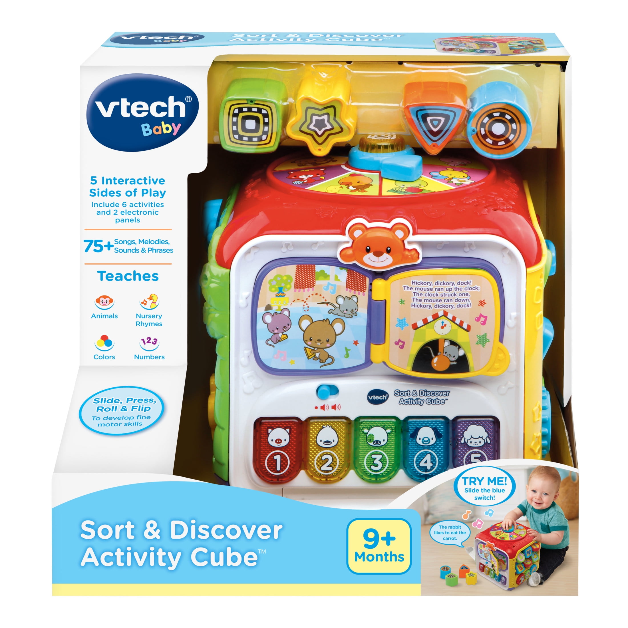 VTech Baby Sort & Discover Activity Cube with Accessories, Baby and Toddler Toys