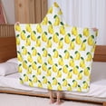 thumbnail image 5 of Yellow Lemon Fruit Slices White Pattern Hooded Bath Towel，60"x35" for Ages 3 To 12 Kids, Quick Dry Lightweight Soft Microfiber Hood Beach Towel Cover Up for Kids, 5 of 7