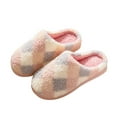 thumbnail image 2 of Aayomet Women Slippers House Slippers for Women | Cross Band Fuzzy Slippers | Open Toe Cozy Memory Foam Winter Warm Comfy Slip On Sandals Indoor Slippers,Pink 8.5, 2 of 5