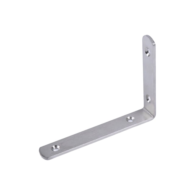 fastboy 4pcs L Bracket Corner Braces Thickened Table Shelf Partition Support Stainless Steel Brushed Finish Bookshelf Rack 150*110*24*4mm