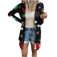 thumbnail image 2 of Pntutb Mujer Navidad Impresión Moda Casual Botón Manga Larga Rebeca Top Blusa Pntutb Pntutb-6171, 2 of 5