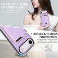 thumbnail image 3 of Compatible with Magsafe Wireless  Charging 2 in 1 Detachable for iPhone Air Wallet Case with Card Slot Women Men, Classic Magnetic PU Leather Flip Cover for iPhone Air, Purple, 3 of 8