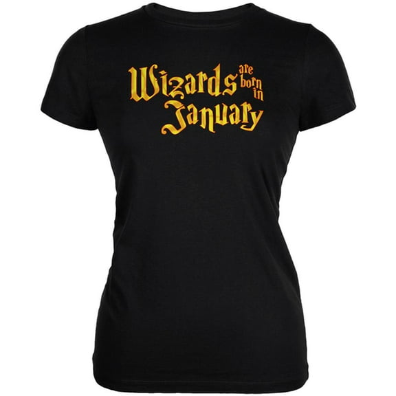 Wizards are born in January Juniors Soft T Shirt Black 2XL