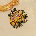 thumbnail image 6 of Crystal and Green Vine Accent Enamel Halloween Pumpkin Brooch, 6 of 9