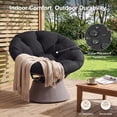thumbnail image 4 of Dovov Papasan Chair, 360 Degree Swivel Papasan Accent Chair with Cushion, Oversized Ergonomic Chair Comfy Metal Round Swivel Chair Lounger for Living Room Bedroom Office, 440 Lbs Capacity, Black, 4 of 10