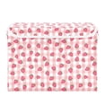 thumbnail image 7 of Yayeee Collapsible Cube Storage Bin with Lid Fabric Closet Decorative Basket with Handles, Strawberry Plaid Pattern, 7 of 7