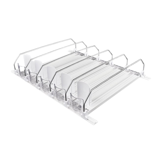 Soporte Automática Soportador Bebida Enlatada Organizador Dispensador Ancho Ajustable Empuje en Forma E para Refrigerador