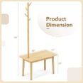 thumbnail image 2 of Resenkos End Table with Coat Rack Solid Wood Coat Tree with 2-in-1 Side Table-Natural, Entryway Hat, Coat, and Shoe Organizer, Coat Rackfor Foyer Area, 2 of 6