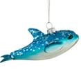 thumbnail image 3 of Northlight Dolphin Glittered Glass Christmas Hanging Ornament - 4.75" - Sea Blue and White, 3 of 5