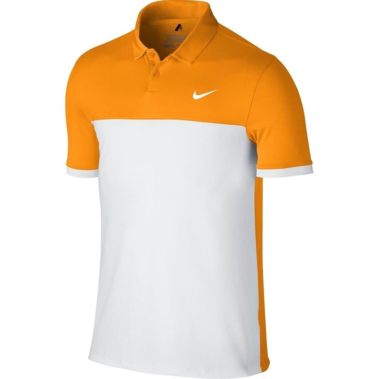Nike Men's Dri-Fit Icon Color Block Golf Polo Shirt-Orange/White ...