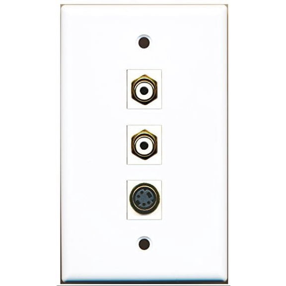 RiteAV - 2 Port RCA White and 1 Port S-Video Wall Plate