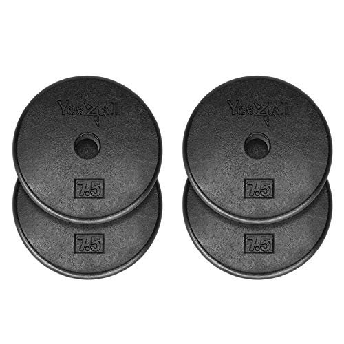 Yes4All 1inch Cast Iron Weight Plates for Dumbbells Standard Weight