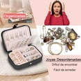 thumbnail image 3 of Caja Joyero Organizador | Organizador de Joyeria de Doble Capa, Alajeros Joyeria Mujer de Cuero, Alajeros Joyeria Viaje Portátil para Anillos, Aretes, Pendientes, Collares, Pulseras y Relojes (Negro), 3 of 4