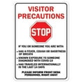 thumbnail image 1 of SignMission OS-NS-A-1014-25484 Covid-19 Notice Aluminum Sign - Stop Visitor Precautions, 1 of 1