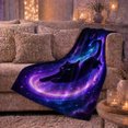 thumbnail image 6 of Mystical Black Cat Leaping Through Cosmic Nebula Galaxy, Mystical Pet Portrait Pattern, Warm Flannel Blanket for Living Room and Bedroom, Cat Lovers Just Because Gift, Pet Lover Home Decor, 6 of 9
