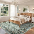 thumbnail image 5 of Garvee 4'x6' Floral Area Rugs, Machine Washable Vintage Oriental Flower Print Rugs with Non-Slip Backing Low Pile Stain Resistant Rug Carpet for Living Room Bedroom Dining Room, Green, 5 of 9