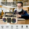 thumbnail image 4 of RONSHIN RX-880D Portable Radio Recorder Speakers Retro Antique Style Cassette Radio For Outdoor Multi-band Radio, AM, FM, SW, USB, MP3, 4 of 9