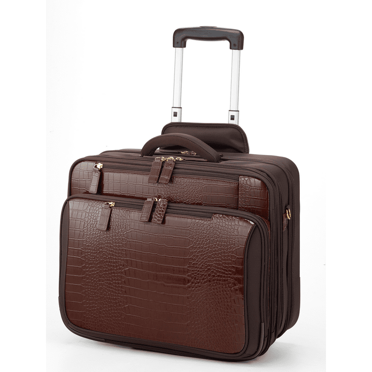 mout Geheim Mortal Croco Wheeled Laptop Bag Rolling Briefcase for Business Travel, Roller Bag Fits 17" to 17.3" inch Notebook (Brown) - Walmart.com mout Geheim Mortal Croco Wheeled Laptop Bag Rolling Briefcase for Business Travel, Roller Bag Fits 17" to 17.3" inch Notebook (Brown) - Walmart.com