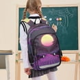 thumbnail image 7 of FORMRS Unisex School Backpack 17" Student Travel Bag with Laptop Compartment, Black Neon Road, 7 of 7