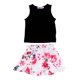 thumbnail image 2 of Ropa para niña bebé, conjunto con falda floral, chaleco, tops de verano de algodón negro, ropa de tirantes 3 años, 2 of 9